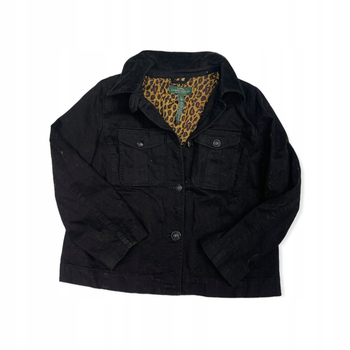 Jeansowa kurtka damska czarna RALPH LAUREN XL