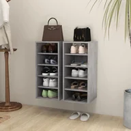 Szafki na buty - vidaXL Szafki na buty 2 szt. Szary beton 31,5x35x70 cm Materiał drewnopochodny - Naścienna szafka na buty - Naścienne szafki na buty - Szafka na buty - Szafki na buty - miniaturka - grafika 1
