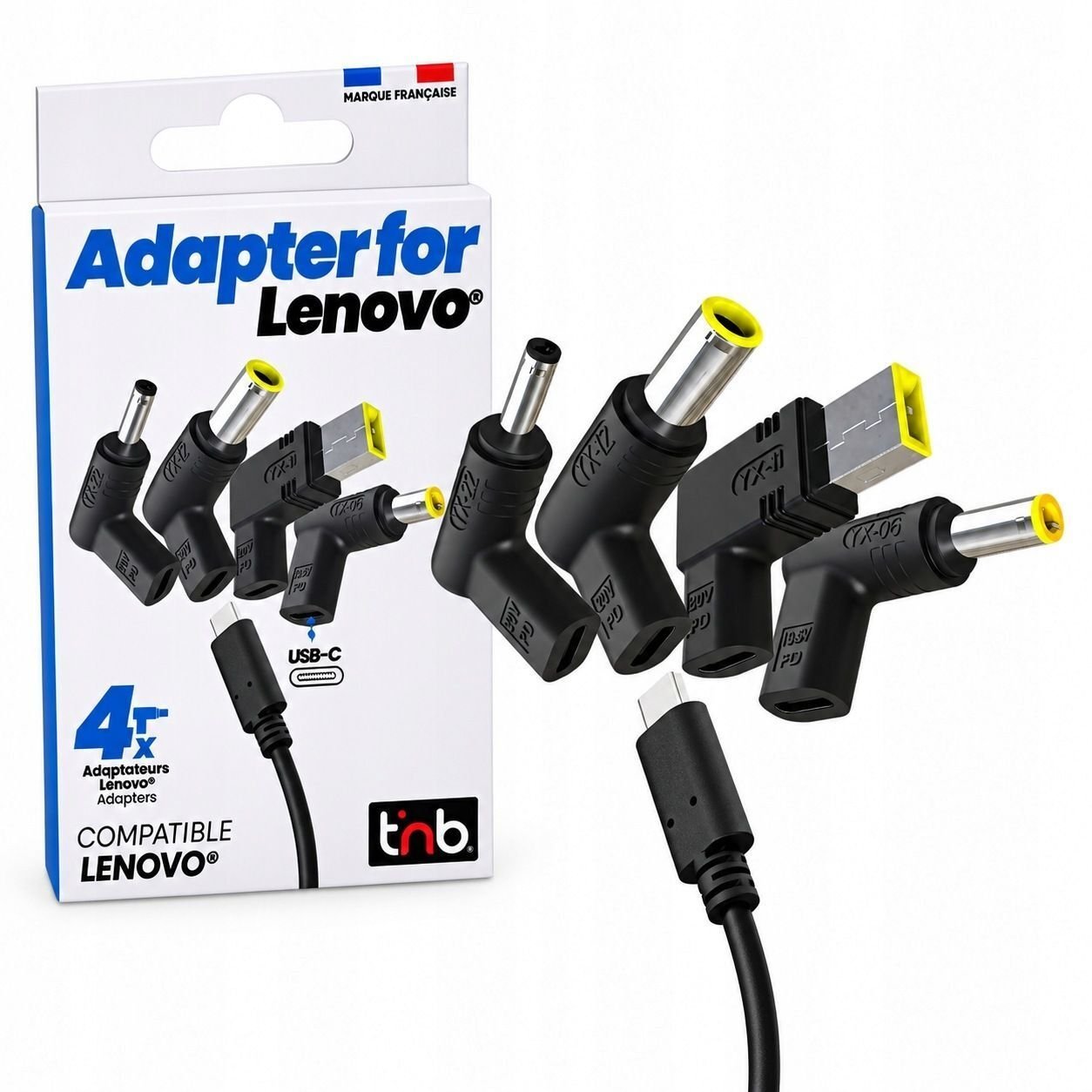 Adapter USB TnB Zestaw Adapterów Usb-c Pd 4w1 Do Lenovo Slim Tip Yx-11 Yx-12 Yx-22 Yx-06 / Chtiplnv