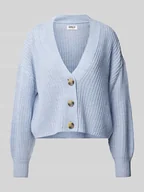 Swetry damskie - Kurtka z dzianiny o kroju regular fit z guzikami z imitacji rogu model ‘CAROL’ - miniaturka - grafika 1