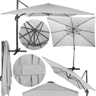 Parasole ogrodowe - Parasol ogrodowy wiszący na balkon i taras 500 cm z regulacją kąta nachylenia jasnoszary - miniaturka - grafika 1