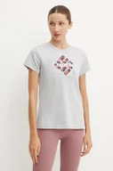 Koszulki sportowe damskie - Columbia t-shirt sportowy Sun Trek SS Graphic kolor szary 1931753 - miniaturka - grafika 1