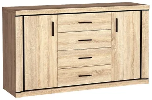 Duża komoda 91x157 dąb sonoma K9-D77 - Komody - miniaturka - grafika 1