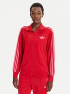 Bluzy damskie - adidas Bluza adicolor Classic Firebird JW3665 Czerwony Loose Fit - miniaturka - grafika 1