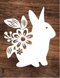 Królik z kwiatami- wycinanka z kartonu - Zabawki kreatywne - miniaturka - grafika 1