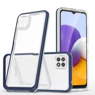 Etui i futerały do telefonów - Clear 3in1 etui do Samsung Galaxy A22 5G żelowy pokrowiec z ramką niebieski - miniaturka - grafika 1