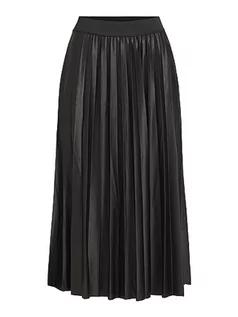 Spódnice - Vila Damska spódnica midi plisowana, czarny, XL - grafika 1