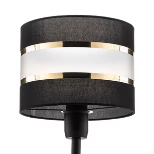 Lampa stołowa Helen, tekstylny klosz czarno-złota - Lampy stojące - miniaturka - grafika 4