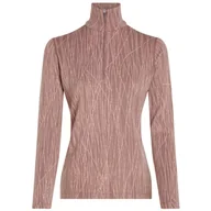 Koszulki sportowe damskie - Damska koszulka Icebreaker Women Merino 260 Tech Vertex LS Half Zip Delta Lines AOP Rozmiar: L / Kolor: brązowy - miniaturka - grafika 1