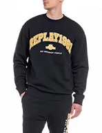 Bluzy męskie - Replay Bluza męska M6544, 098 czarna, XXL, 098 BLACK, XXL - miniaturka - grafika 1