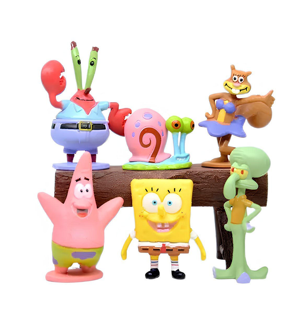 Zestaw figurek SpongeBob Kanciastoporty 6 szt. postacie z bajki SpongeBob do zabawy i kolekcji wysokiej jakości wykonanie