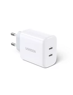 Ładowarka sieciowa UGREEN CD243, 2x USB-C, 40W (biała) - Ładowarki do telefonów - miniaturka - grafika 1