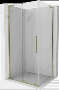 Mexen Velar L kabina prysznicowa rozsuwana 100x80 cm, transparent, złota - 871-100-080-03-50 - Kabiny prysznicowe - miniaturka - grafika 1