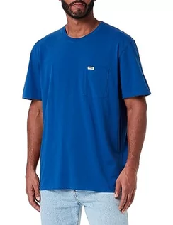 Koszulki męskie - Wrangler Koszulka męska Pocket Tee, niebieski (True Blue), S - grafika 1