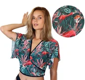 Stroje kąpielowe - Pareo na Plażę Wiązana Bluzka Na Lato Uniwersalna Narzutka na Kostium - miniaturka - grafika 1