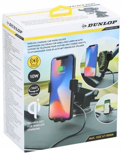 Dunlop Uchwyt Na Telefon z bezprzewodowym ładowaniem 10W Technologia Qi - Akcesoria motoryzacyjne - miniaturka - grafika 1