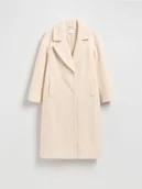 Płaszcze damskie - Reserved - Płaszcz z tkaniny boucle - kremowy - miniaturka - grafika 1