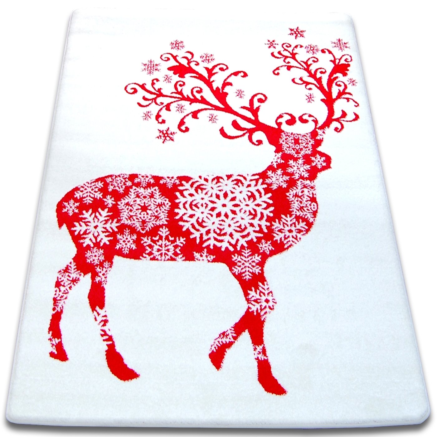 Dywan XMAS - F788 krem/czerwony biały 133x190 cm