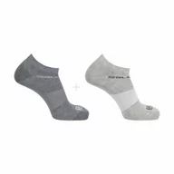 Skarpetki i podkolanówki sportowe - Skarpety Salomon Festival 2pack Grey Heather / Medium Grey - miniaturka - grafika 1