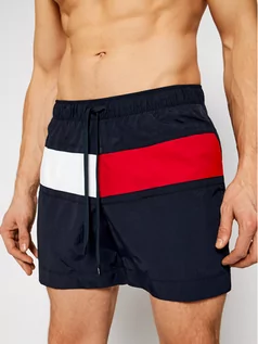 Kąpielówki męskie - Tommy Hilfiger Szorty kąpielowe Medium Drawstring UM0UM02055 Granatowy Regular Fit - grafika 1