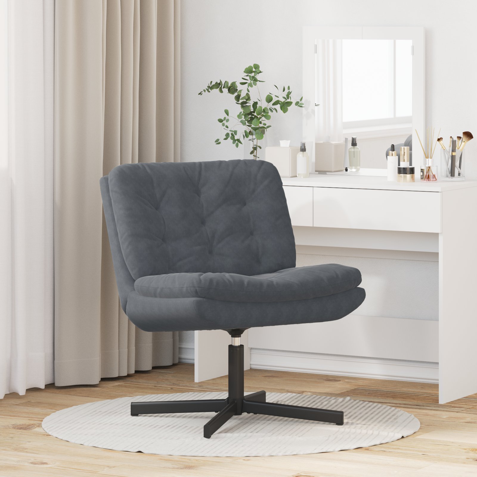 vidaXL Fotel relaksacyjny obrotowy ciemno szary 63 x 75 x 76 cm