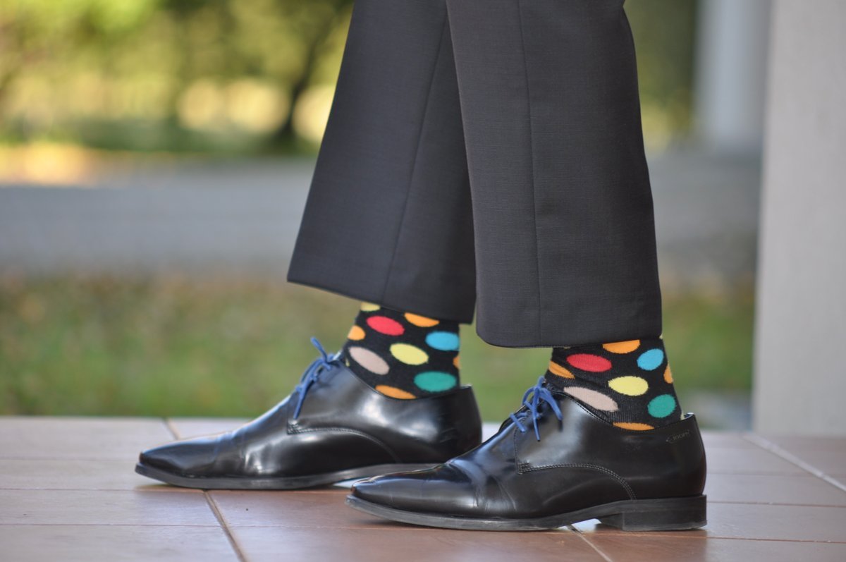 Oryginalne kolorowe skarpetki w wielokolorowe kropki, dla kobiet i mężczyzn