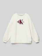 Bluzy dla dziewczynek - Bluza o kroju oversized z nadrukiem z logo model ‘TEDDY’ - miniaturka - grafika 1