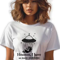 Zestawy upominkowe - BIAŁA KOSZULKA DAMSKA Krótki Rękaw I HAVE PROBLEMS Zabawne Wzory Rozmiar S - miniaturka - grafika 1