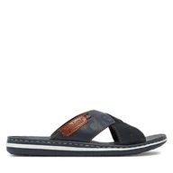 Klapki i japonki męskie - Klapki Rieker 21098-14 Granatowy - miniaturka - grafika 1