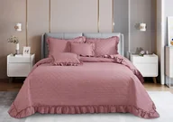 Narzuty - Ciemny Puder Narzuta Pikowana Z Falbanką 200x220 RUFFY - miniaturka - grafika 1