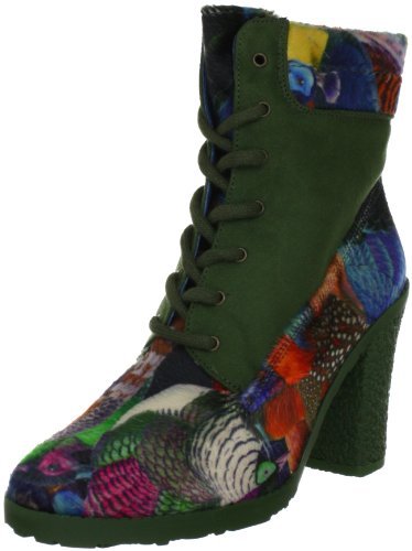 Desigual Damskie buty Shoe_ANKLE BOOT CAQUIS Fashion półbuty i botki, zielony - Zielony Azul Gaultier 5077-40 EU