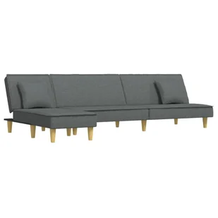 Sofa rozkładana L, ciemnoszara, 255x140x70 cm, tka - Narożniki - miniaturka - grafika 1