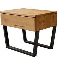 Szafki nocne - Szafka Nocna II Drewniana z Dzikiego Dębu BE-0582-1111 G+K Meble Dąb Dziki Olejowany, Czarny - miniaturka - grafika 1