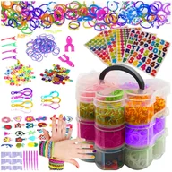 Biżuteria dla dzieci - GUMKI DO ROBIENIA BRANSOLETEK BIŻUTERII DUŻY ZESTAW GUMEK XL KREATYWNY DIY - miniaturka - grafika 1
