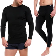 Pozostała odzież narciarska - GRUBE KALESONY MĘSKIE I PODKOSZULEK Z DŁUGIM RĘKAWEM BAWEŁNA MORAJ M BLACK - miniaturka - grafika 1