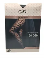 Rajstopy - Gatta Rajstopy Moments Fantasy Tights No30 50 DEN Rozmiar 4L Nero wzorzyste - miniaturka - grafika 1