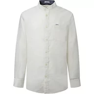 Koszule męskie - Pepe Jeans Męska koszula LEVENSHULME, biała, M, Off-White, M - miniaturka - grafika 1