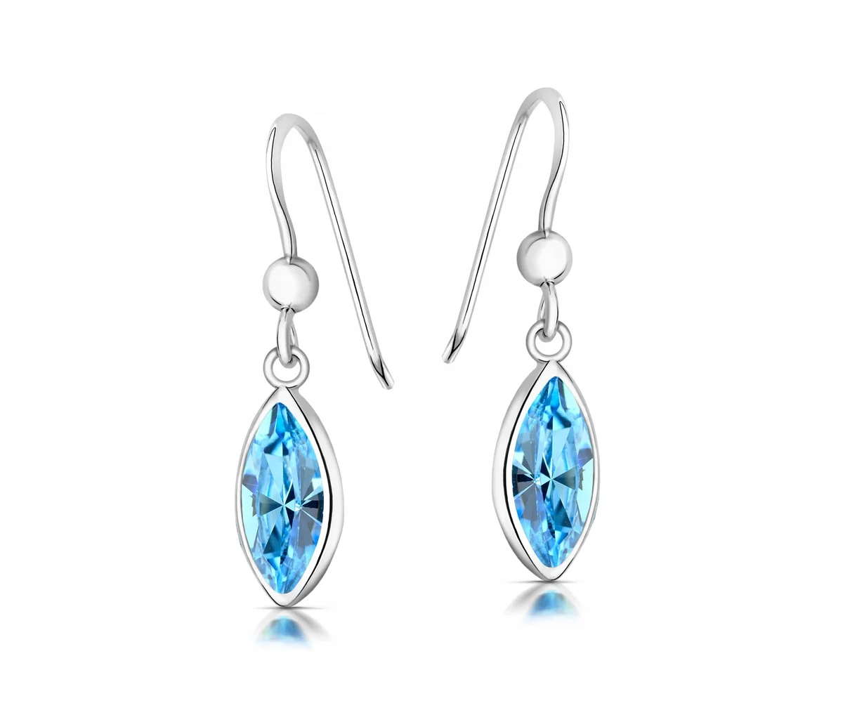 SREBRNE KOLCZYKI SWAROVSKI WISZĄCE +