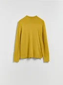 Swetry męskie - Reserved - Sweter z wiskozą - musztardowy - miniaturka - grafika 1