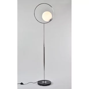 MCODO Lampa podłogowa Bella z marmurową podstawą srebrna chromowana w stylu glamour F83022-silver - Lampy stojące - miniaturka - grafika 1