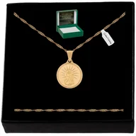 Biżuteria dla dzieci - Złoty Łańcuszek Singapur + Matka Boska Prezent Na Komunię + Grawer Pr. 925 - miniaturka - grafika 1