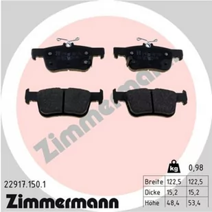 Zestaw klocków hamulcowych, hamulce tarczowe ZIMMERMANN 22917.150.1 - Klocki hamulcowe - miniaturka - grafika 1