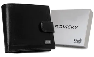 Portfel Męski Rfid Protect Ze Skóry Naturalnej Rovicky Czarny - Portfele - miniaturka - grafika 1