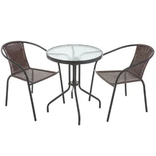 Zestaw mebli ogrodowych Bistro brązowy PATIO - Meble ogrodowe - miniaturka - grafika 1