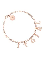 Bransoletki - Bransoletka z literkami i cyferkami z różowego złota - miniaturka - grafika 1