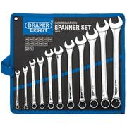 Klucze pneumatyczne - Draper Tools Expert Zestaw 11 kluczy płasko-oczkowych, srebrny, 29546 Tools - miniaturka - grafika 1