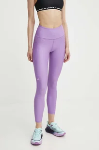 Under Armour legginsy treningowe damskie kolor fioletowy gładkie - Legginsy - miniaturka - grafika 1