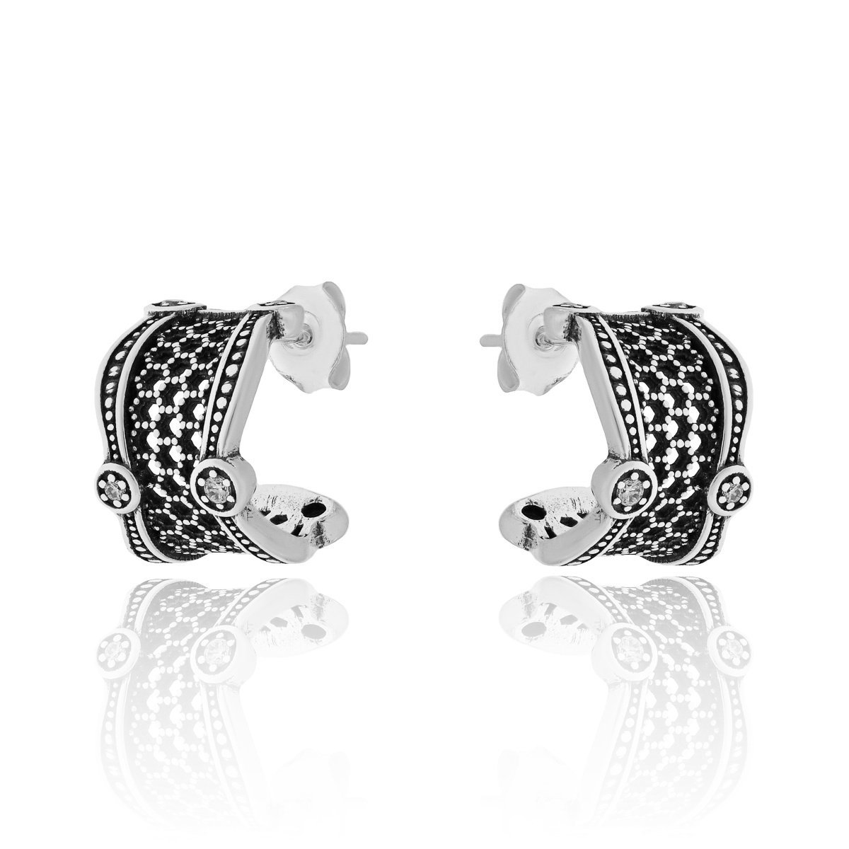 Srebrne kolczyki z cyrkoniami sztyfty pr. 925