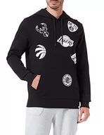 Bluzy męskie - New Era Męska bluza z kapturem NBA Multi Team, Blk, S - miniaturka - grafika 1