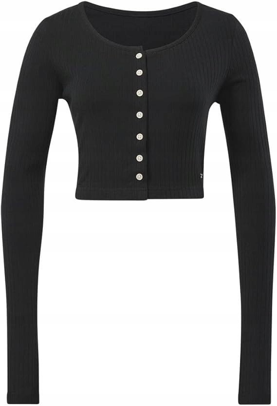 CROP TOP - CL WDE TREND LS TOP HT7840 koszulka CZARNA